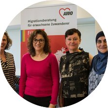 Aktionstag der Migrationsberatung: Dr. Margaret Brugman, MdB Sarah Ryglewski, Lucyna Bogacki und Ilhama Jafarova (von links). Aktionstag der Migrationsberatung: Dr. Margaret Brugman, MdB Sarah Ryglewski, Lucyna Bogacki und Ilhama Jafarova (von links).
